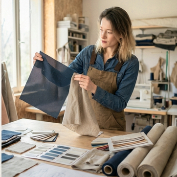 Lucien arbeitet in der Werkstatt an Entwürfen für Zwergenwald